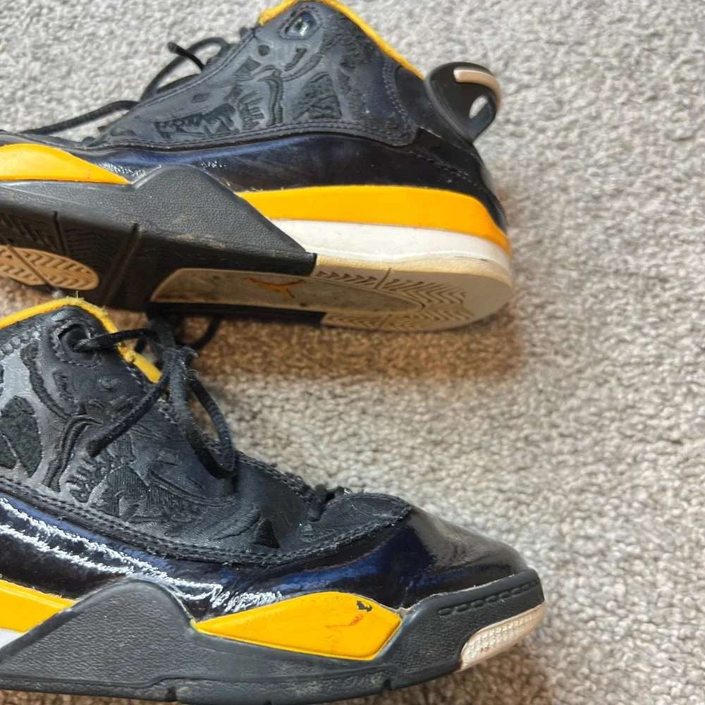 Jordan‎ dub zero sneakers 1y Black Yellow Patent Leather Basketball streetwear